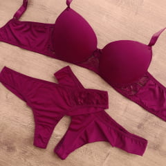 Conjunto Microfibra Geladinha Calcinha Fio Duplo REF 024
